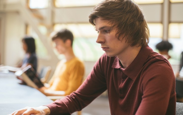 Students studying in the library. Photo: Niklas Björling