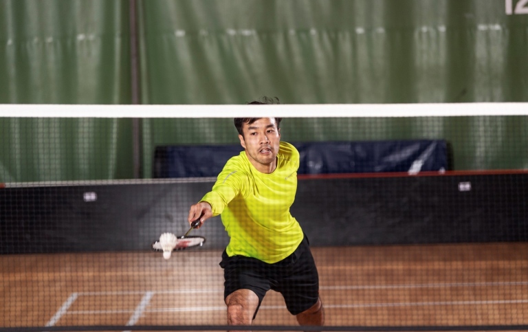 A student playing badminton. Photo: Frescati Sports Center