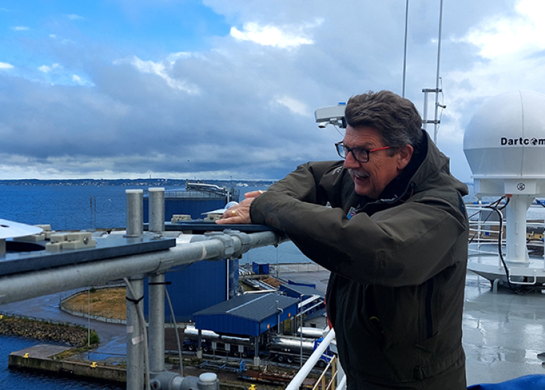 Michael Tjernström at ice breaker Oden in Helsingborg.