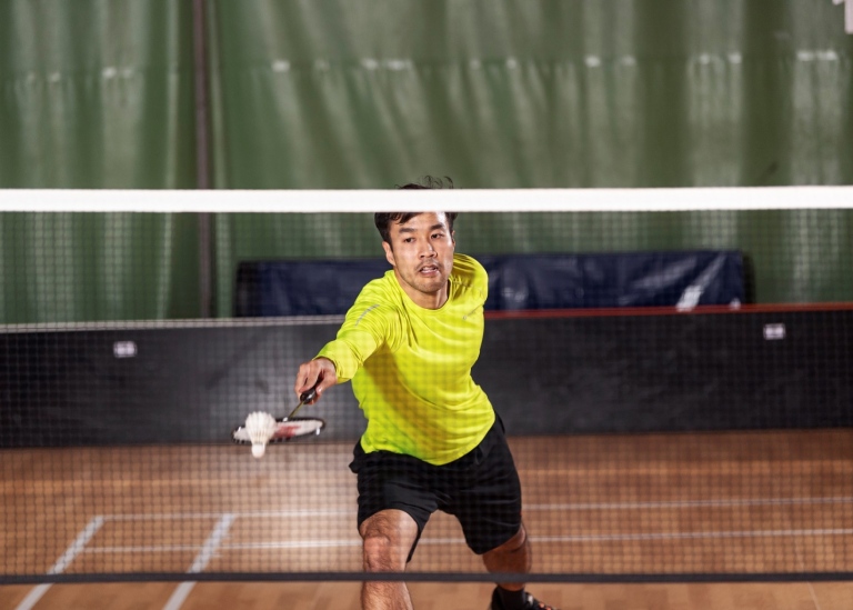 A student playing badminton. Photo: Frescati Sports Center