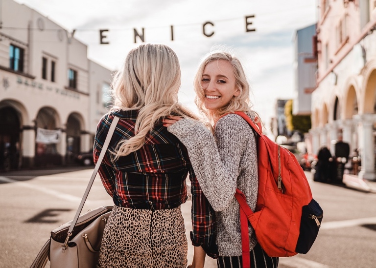 Two young women in Venice.